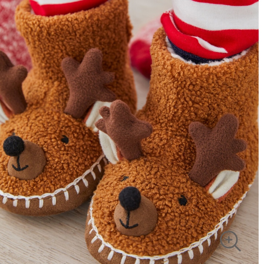 Reindeer Character Slippers by Hanna Andersson - 11Y